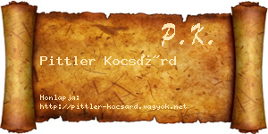 Pittler Kocsárd névjegykártya